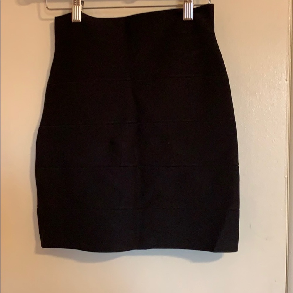 Black bandage mini skirt